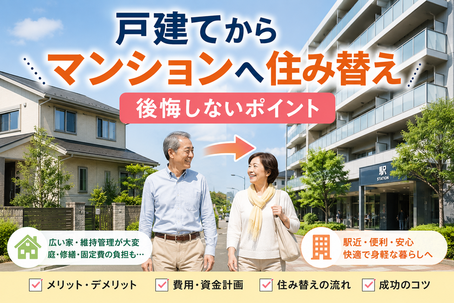 戸建てからマンションへ住み替えるメリットと後悔しないポイント