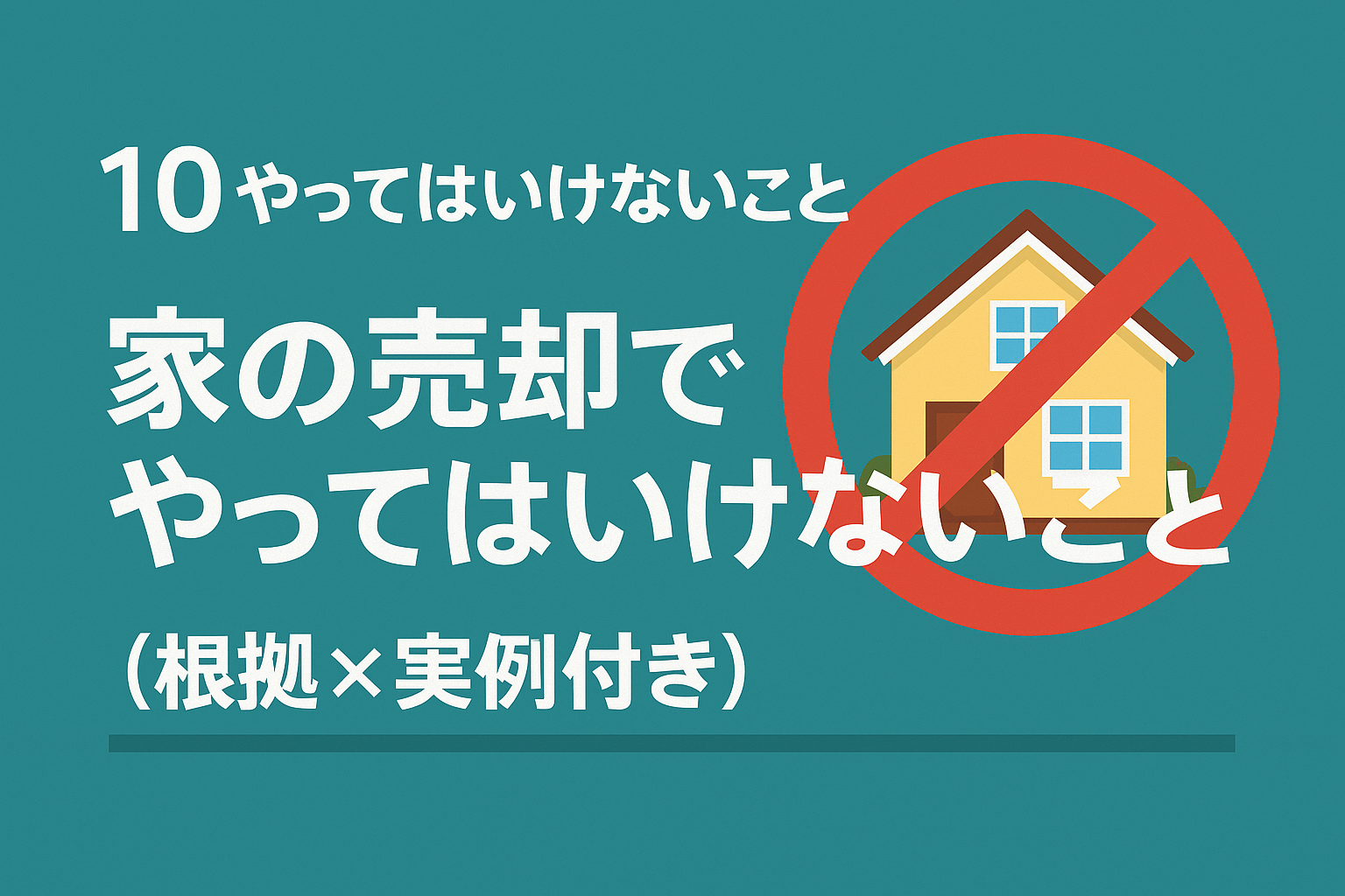 【家の売却】絶対にやってはいけない10のNG行動とは？根拠×実例で解説