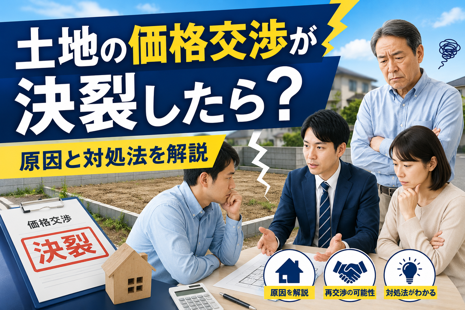 土地の価格交渉が決裂した場合の原因と対処法