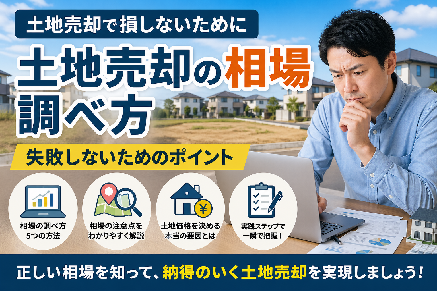 土地売却の相場はこう調べる｜知らないと損する5つの方法