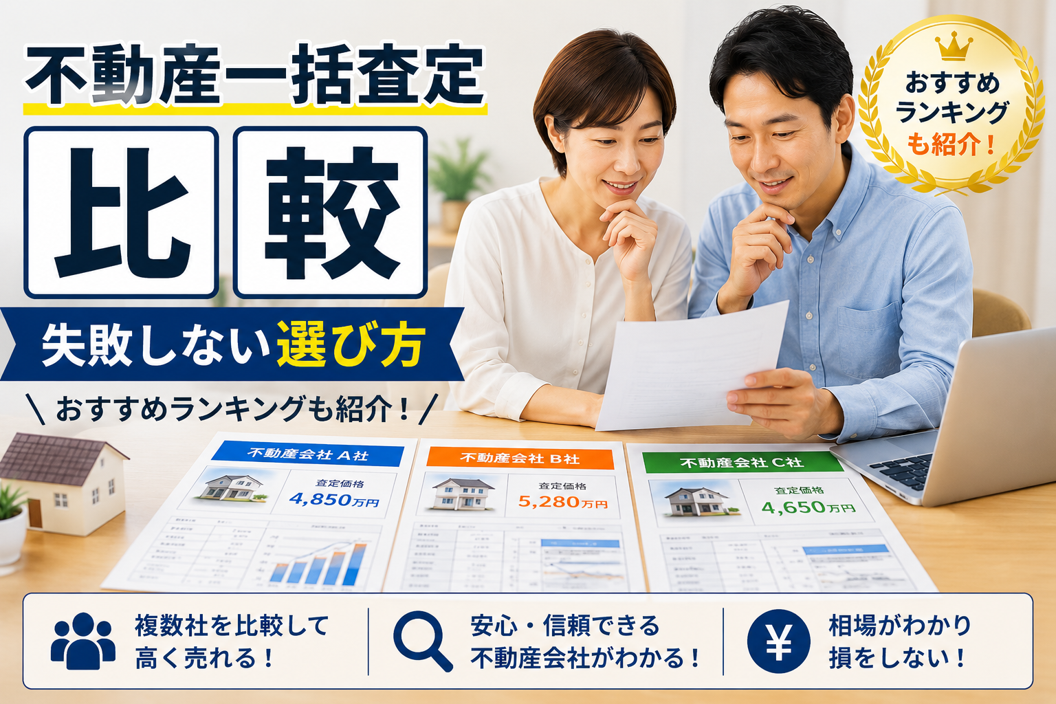 不動産一括査定おすすめ比較｜失敗しない選び方